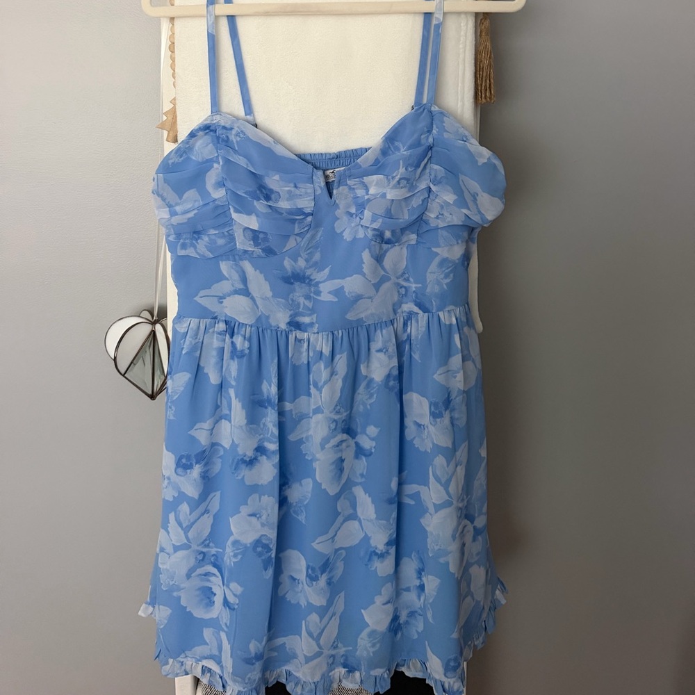 Hollister Light Blue Floral Mini Dress